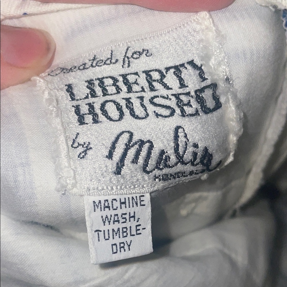 Vintage Created for Liberty House by Malia Blue and White Geometric Maxi Dress - Picture 2 of 8